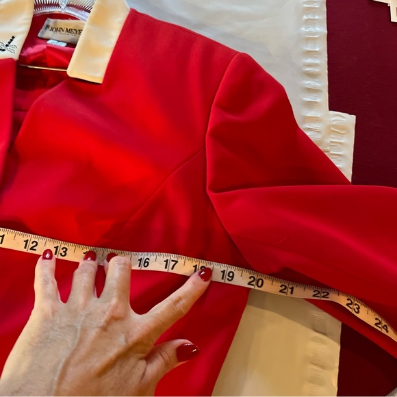 John Meyer of Norwich RED Dragonfly Blazer Skirt SET Business Suit Women’s Sz 12 - Picture 7 of 16